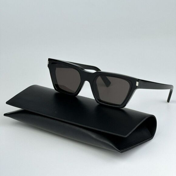 NEW Saint Laurent SL633 CALISTA 001 Black Cat Eye Unisex Sunglasses - Picture 3 of 16